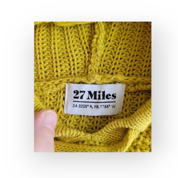 Revolve 27 Miles Malibu Chartreuse Hooded Sweater size M/L - Boho Lightweight - Picture 7 of 10